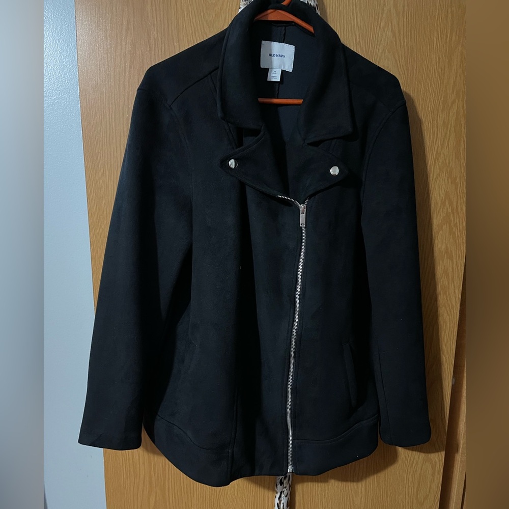 Old Navy plus size faux suede moto jacket